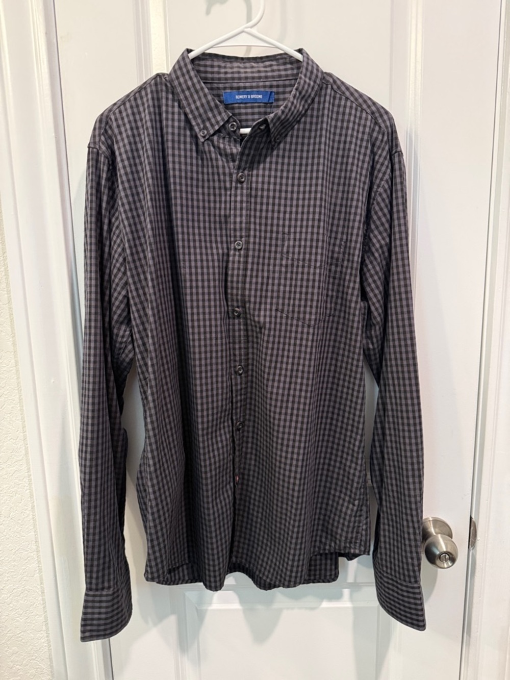 Micro Plaid Button-Down Shirt